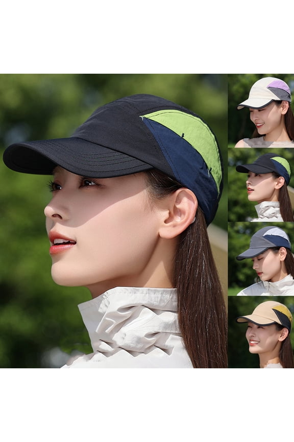 Color Block Running Cap with Quick Dry Fabric and 5 Panel Design Featuring Lightweight Breathable Material Gray