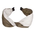 thumbnail image 1 of Color Block Satin Wide Headband Fashion Hair Accessories for Women Brown White 1.97" Width, 1 of 2