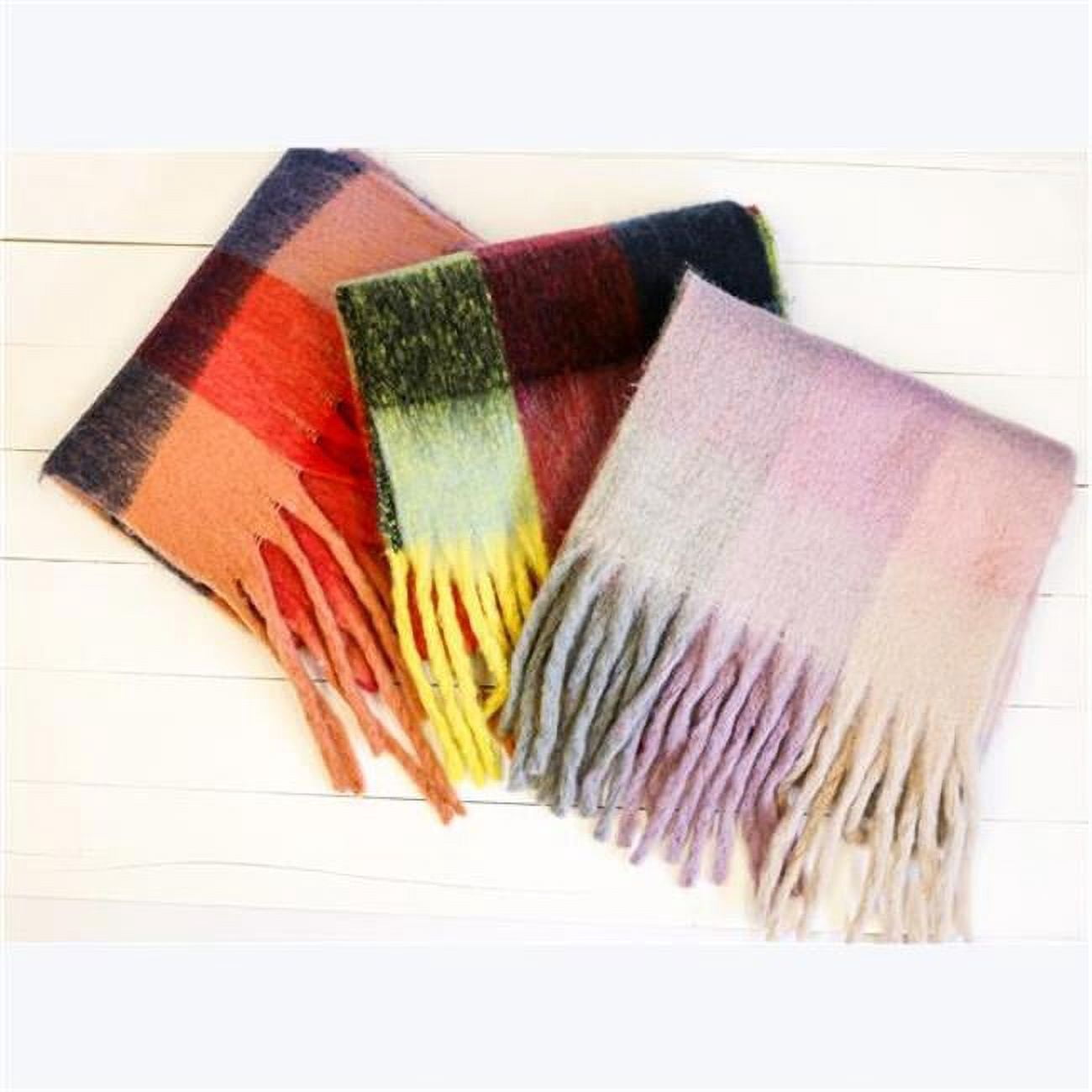 Color Block Scarf, Assorted Color - 3 Piece - Walmart.com