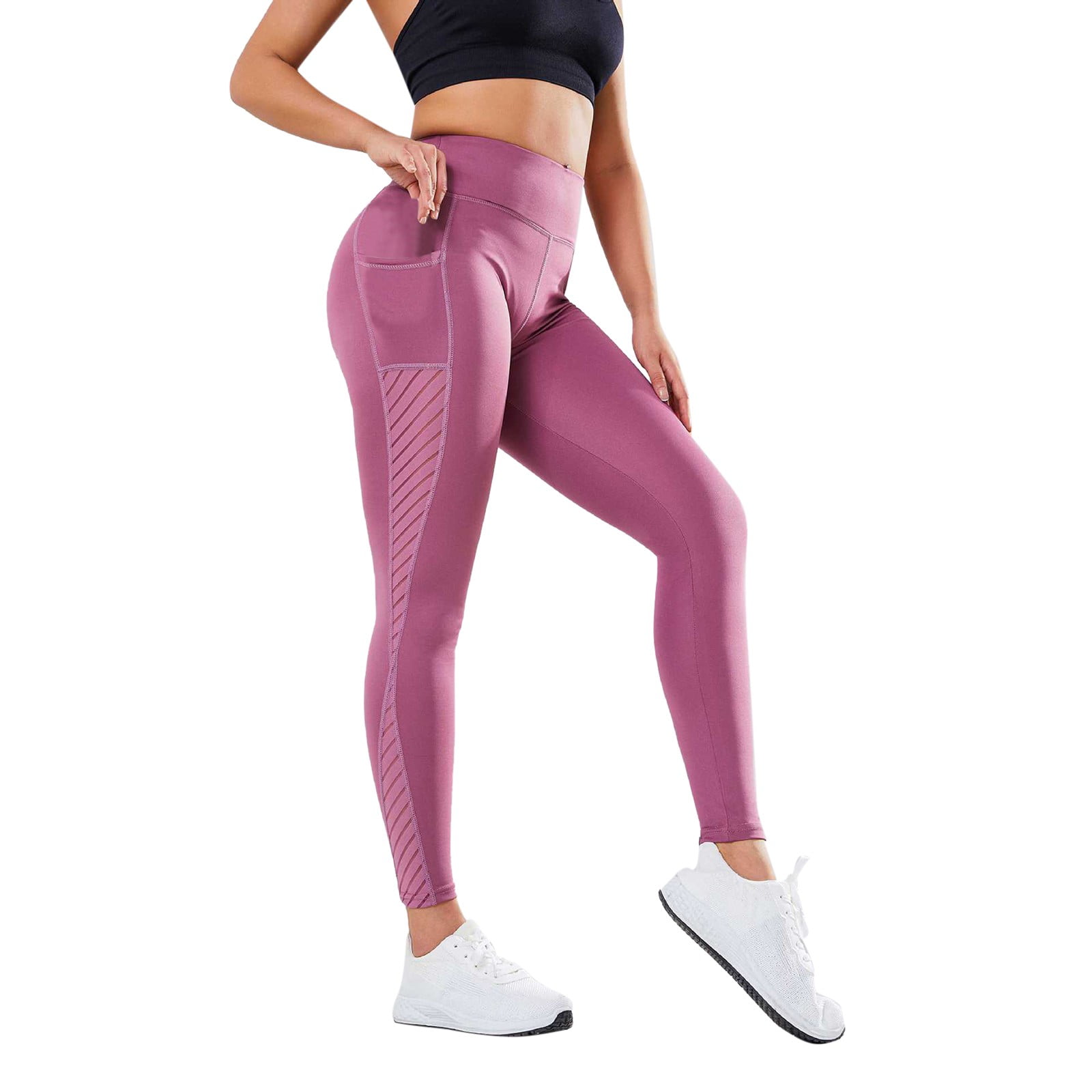 Color Block Sport Dressy Leggings for Women High Waisted Workout Booty