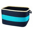thumbnail image 1 of Color Block Square Basket - Turq/Navy 14in.x10in., 1 of 1