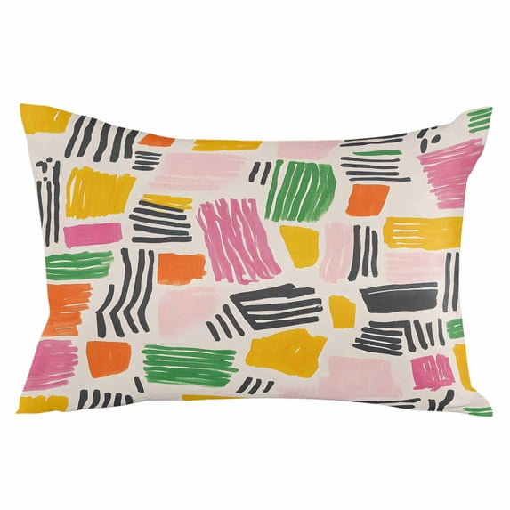 Color Block Throw Pillow Cover 20 x 36 Inch Decorative Pillow Cover Abstract Minimalist Modern Striped Lumbar Pillowcase Seasonal Rectangle Cushion Case for Couch Sofa Bed Living Room