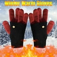 thumbnail image 1 of Color Block Winter Knit Gloves - Women's Warm Wool Touchscreen Mittens, Cold-Weather Cycling Gloves Two-Tone Outdoor Fashion Accessories, 1 of 5