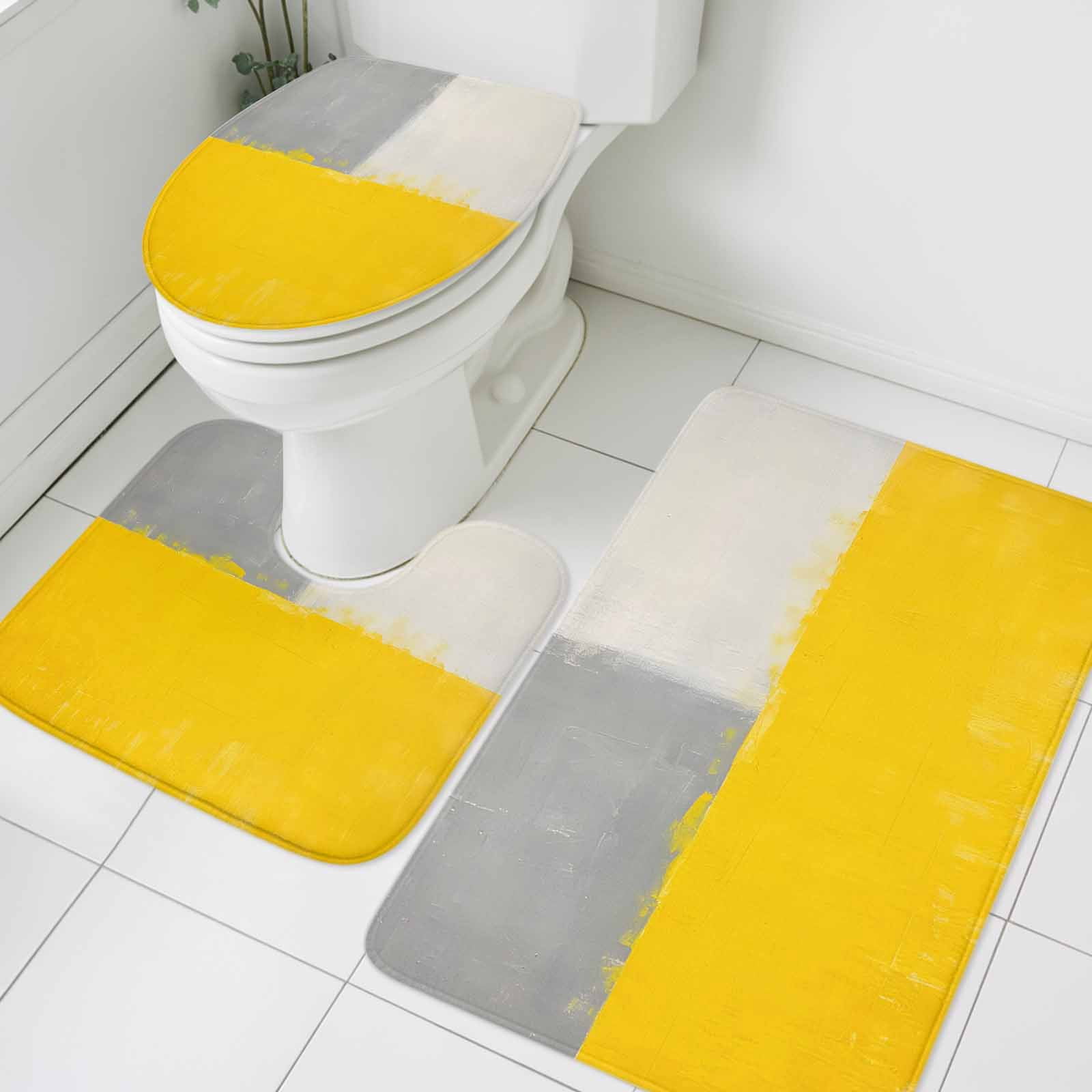 Yellow And Gray Bathroom Rugs
