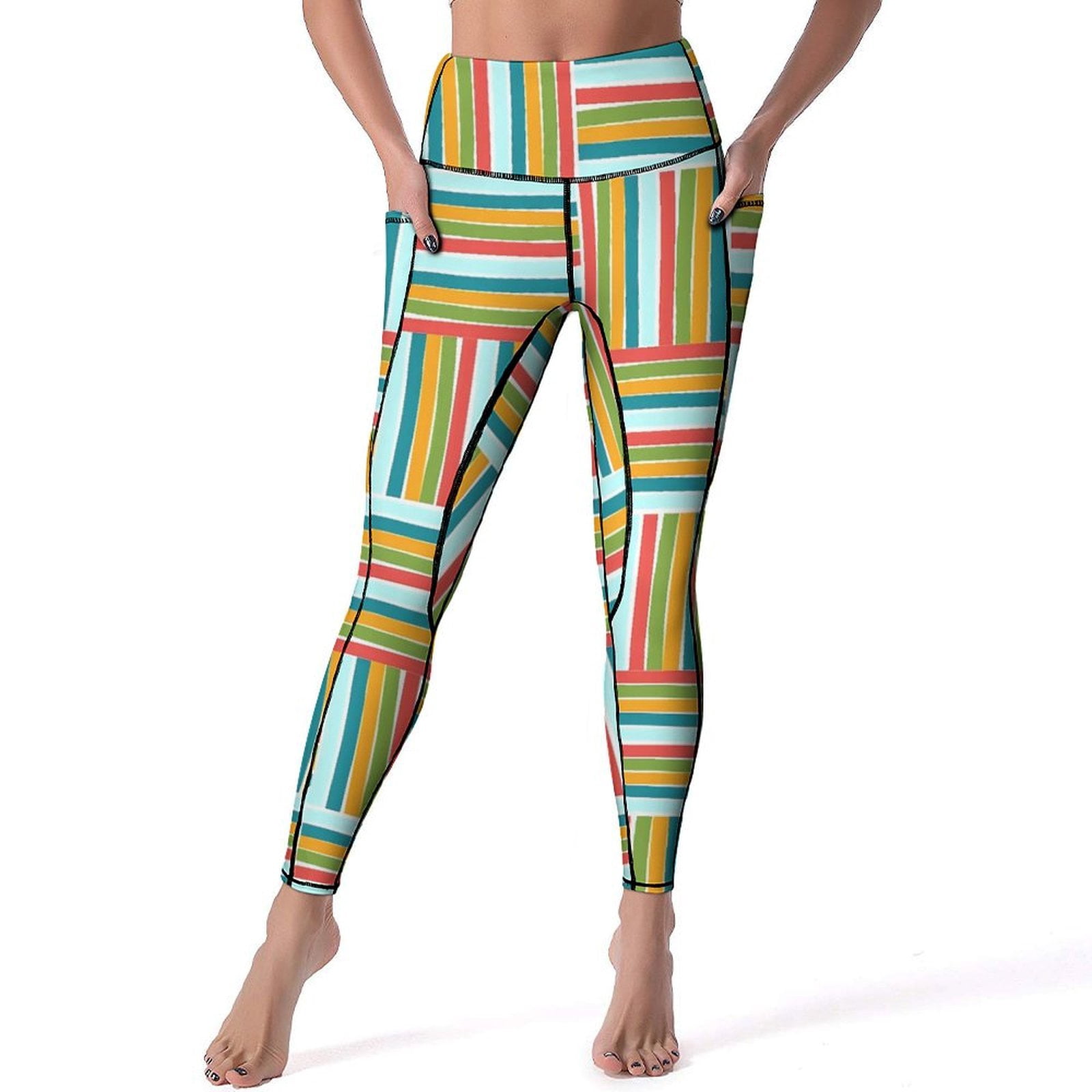 Yoga Leggings Push Up Yogahose Mit Taschen Für Damen, Stretch, Cargo- Leggings, Hohe Taille, Workout, Laufhose, Umklappbare Taille, Yogahose, Rose, XL High Waist Yoga Leggings Mit Taschen