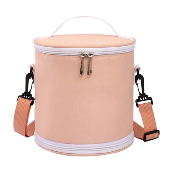 Color Blocking Cylindrical Insulation Bag Bring Food To Work Or School Bento Bag Outdoor Picnic Bag Crossbody Ice Bag Rice Box Bag