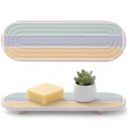 Color Blocks Diatomaceous Earth Coasters, Light Green Purple Yellow ...