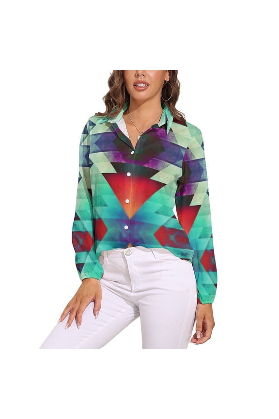 Color Blocks Long Sleeve Blouse Woman Streetwear Casual Shirts Summer Oversize Woman Streetwear Clothing Birthday Present