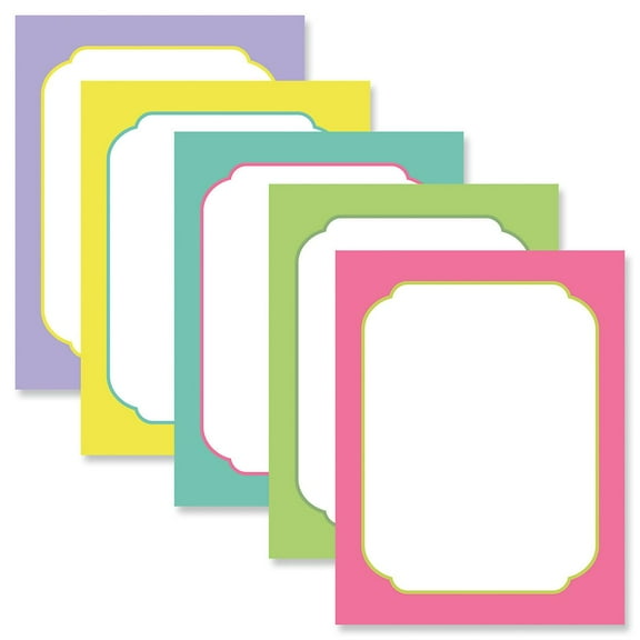 Color Borders Easter Letter Papers (5 Colors) - Set of 25 spring stationery papers are 8 1/2" x 11"