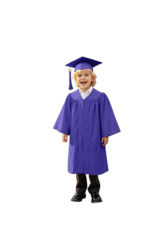 Color Boys Girls Suit, Kindergarten Children Graduation Bachelor Stage Performance Gown With Hat, Ceremony Outfit Set