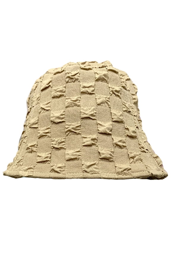 Color Bucket Hat Breathable Multi-Color Pleated Bubble Wide Brim Bucket Hat Cotton Fisherman Cap Unisex