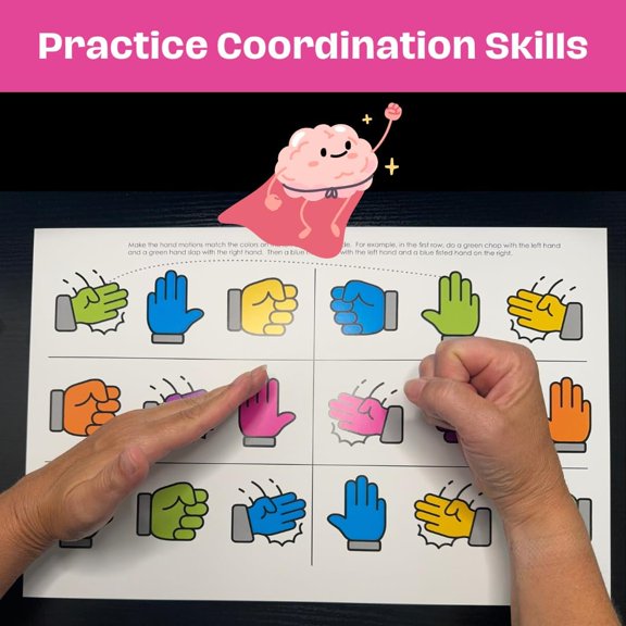 Color Building Brain Bridges Activity Mats - 20 Educational Worksheets for Kids ADHD Occupational Therapy Focus$$Office