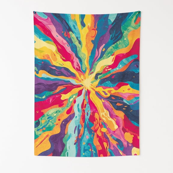 Color Burst Explosion Wall Tapestry for Bedroom by DC | Hippie & Psychedelic Tapestry Wall Hanging & Aesthetic Decor for Dorm, Living Room, Picnic & Home | 30"x40"