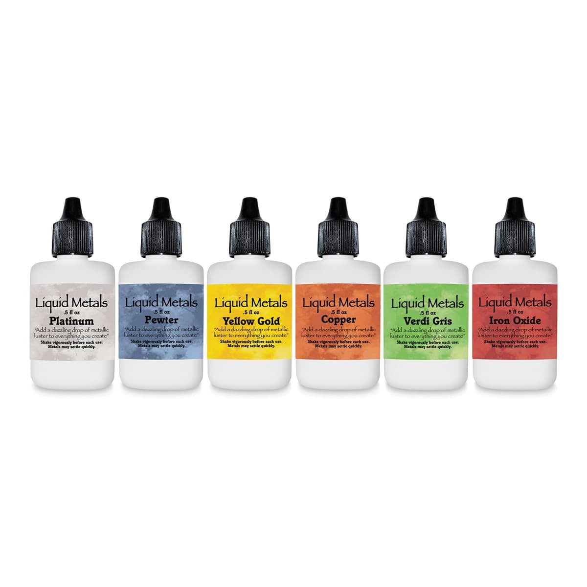 Liquid Metals Watercolor - Set of 6, Heavy Metals