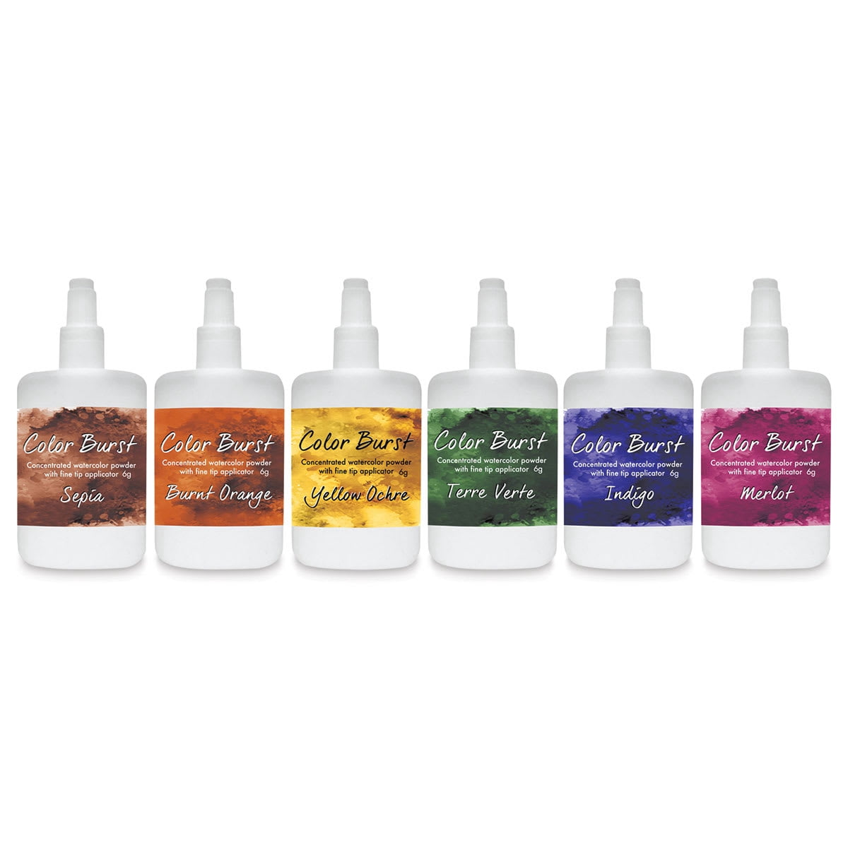 Color Burst Watercolor Powders - Set of 6, Earth Tones