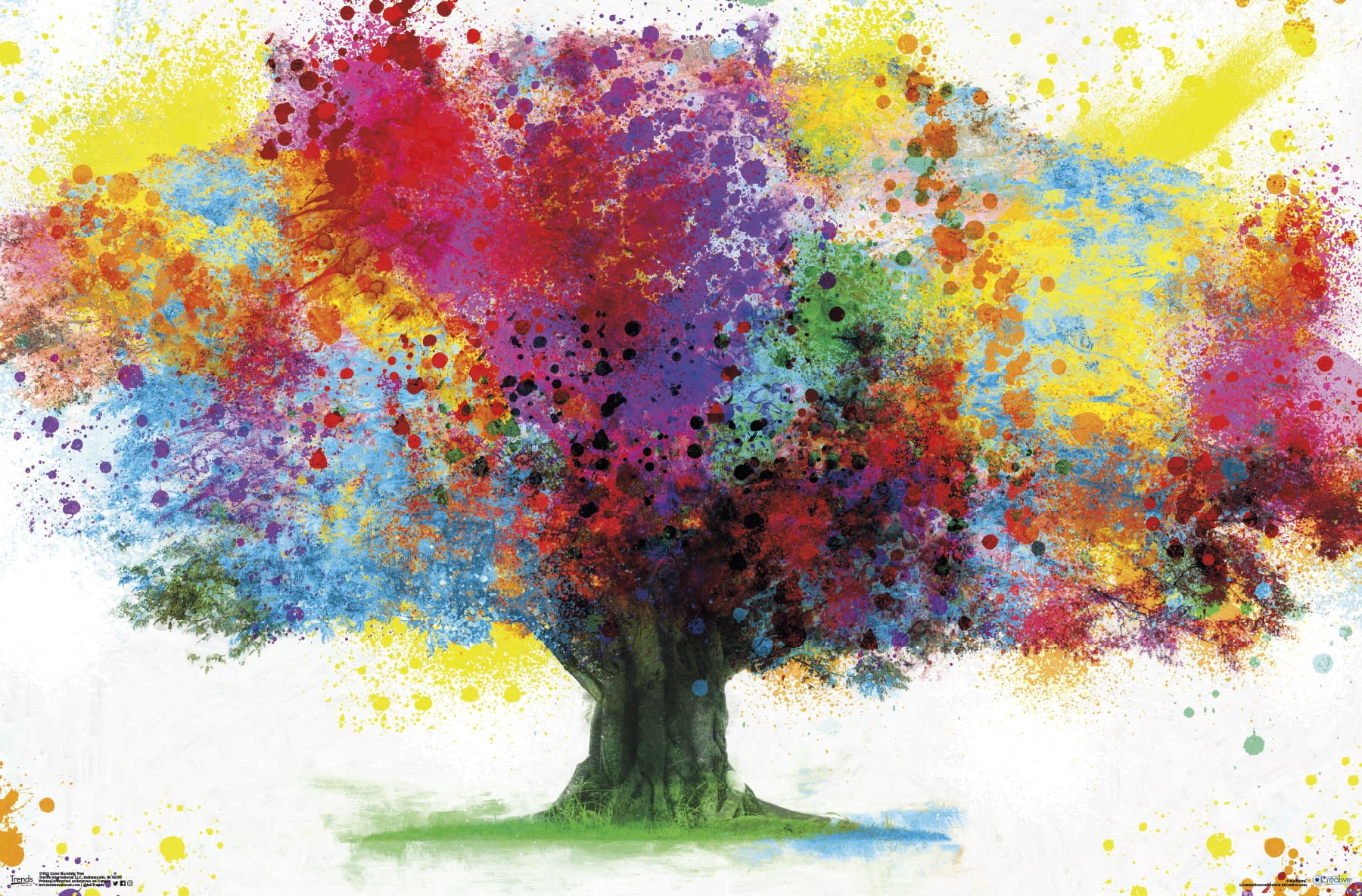 Color Bursting Tree Wall Poster, 22.375" x 34"