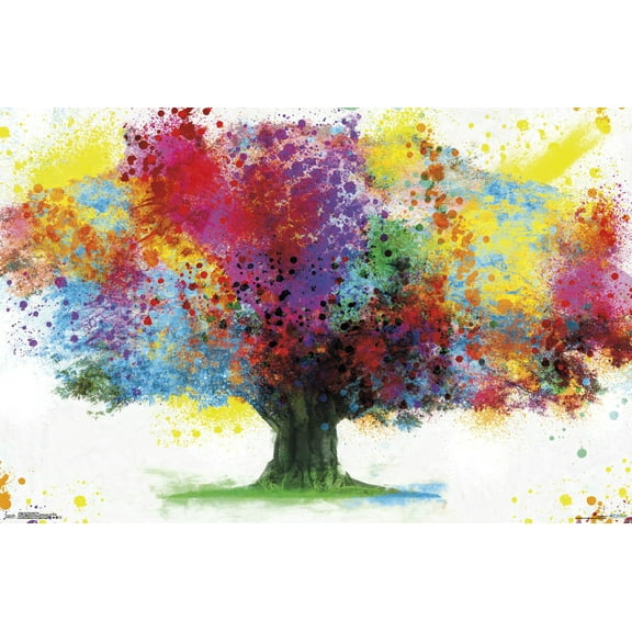 Color Bursting Tree Wall Poster, 22.375" x 34"
