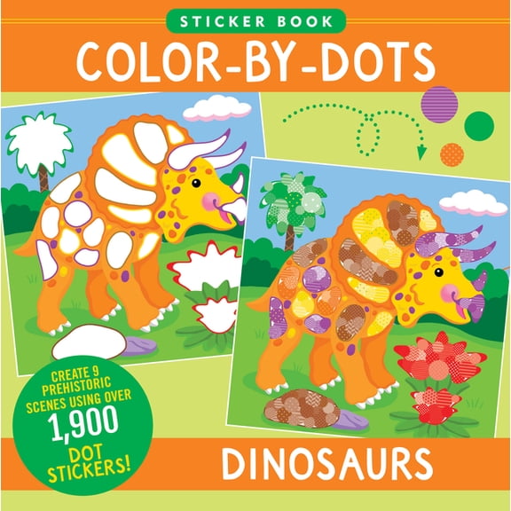 Color-By-Dots Sticker Book - Dinosaurs (Use Over 1,900 Dot Stickers to Create 9 Incredible Scenes), (Paperback)