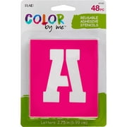 Color By Me 4916E Adhesive Paper Stencil Value Pack, Sporty Letters, 4" x 3", 48 Piece