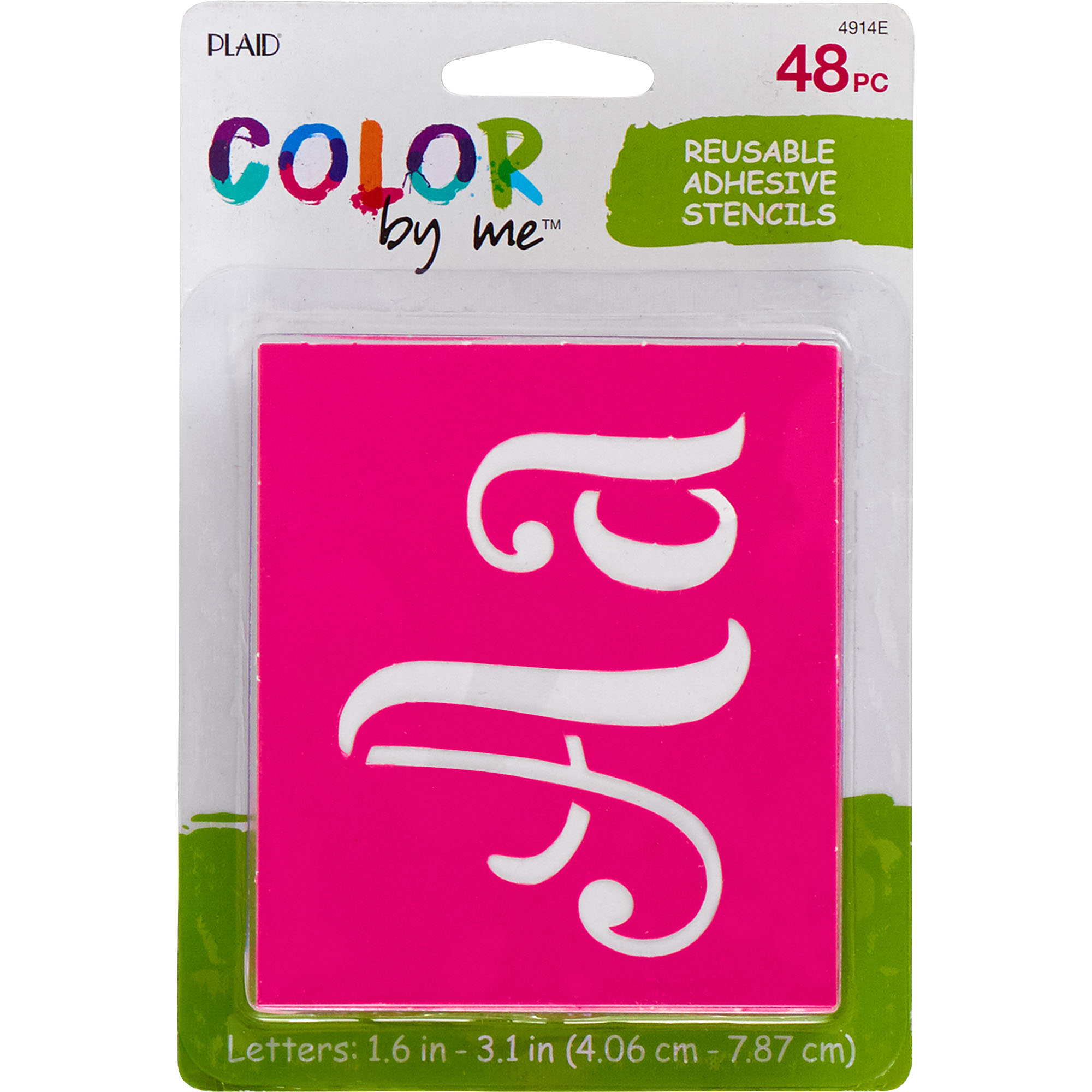 Color By Me Adhesive Paper Stencil Value Pack, Fantasy Letters, 4