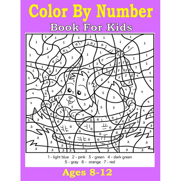 Color By Numbers Coloring Book For Kids Ages 8-12: 30+ Large Print