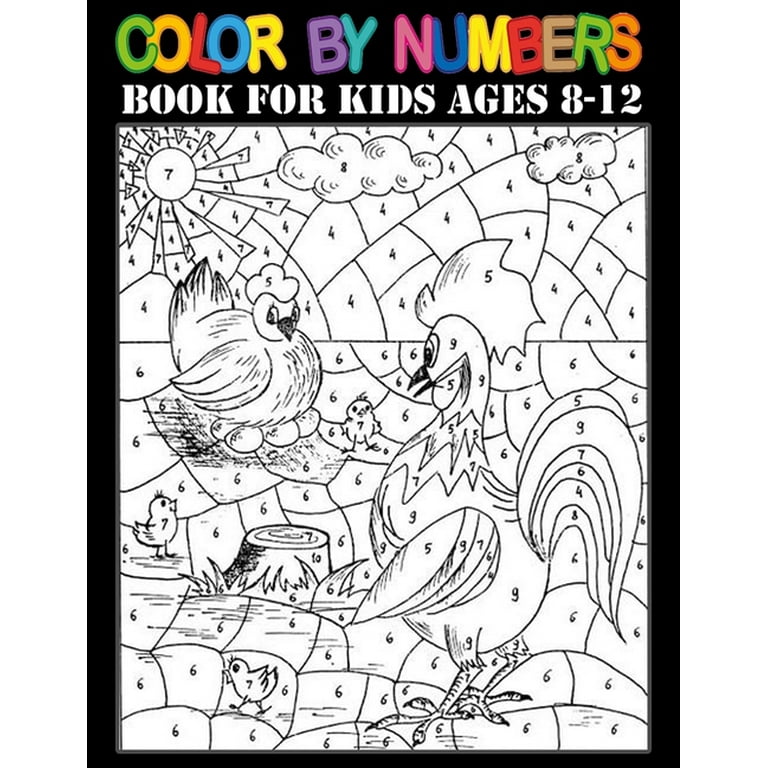 Color By Number Books For kids ages 8-12: 50 Unique Color By Number Design  for drawing and coloring Stress Relieving Designs for Adults Relaxation Cre  (Paperback)
