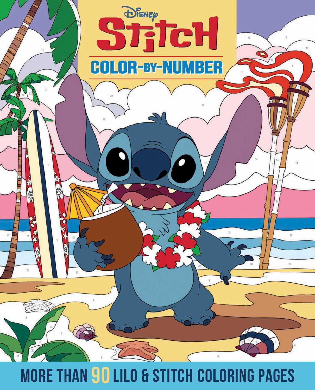 Disney Stitch Color-By-Number, 192 pages (Paperback)