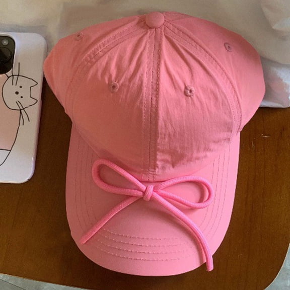 Color Candy Bowknot Baseball Cap For Women Breathable Spring Summer Sun Hat Korean Style Adjustable Hat For Face Rib Eye Cap Watcher Hat Mens Outdoor Trucker Hat Payable on Hat Mens Fitted Caps Womens