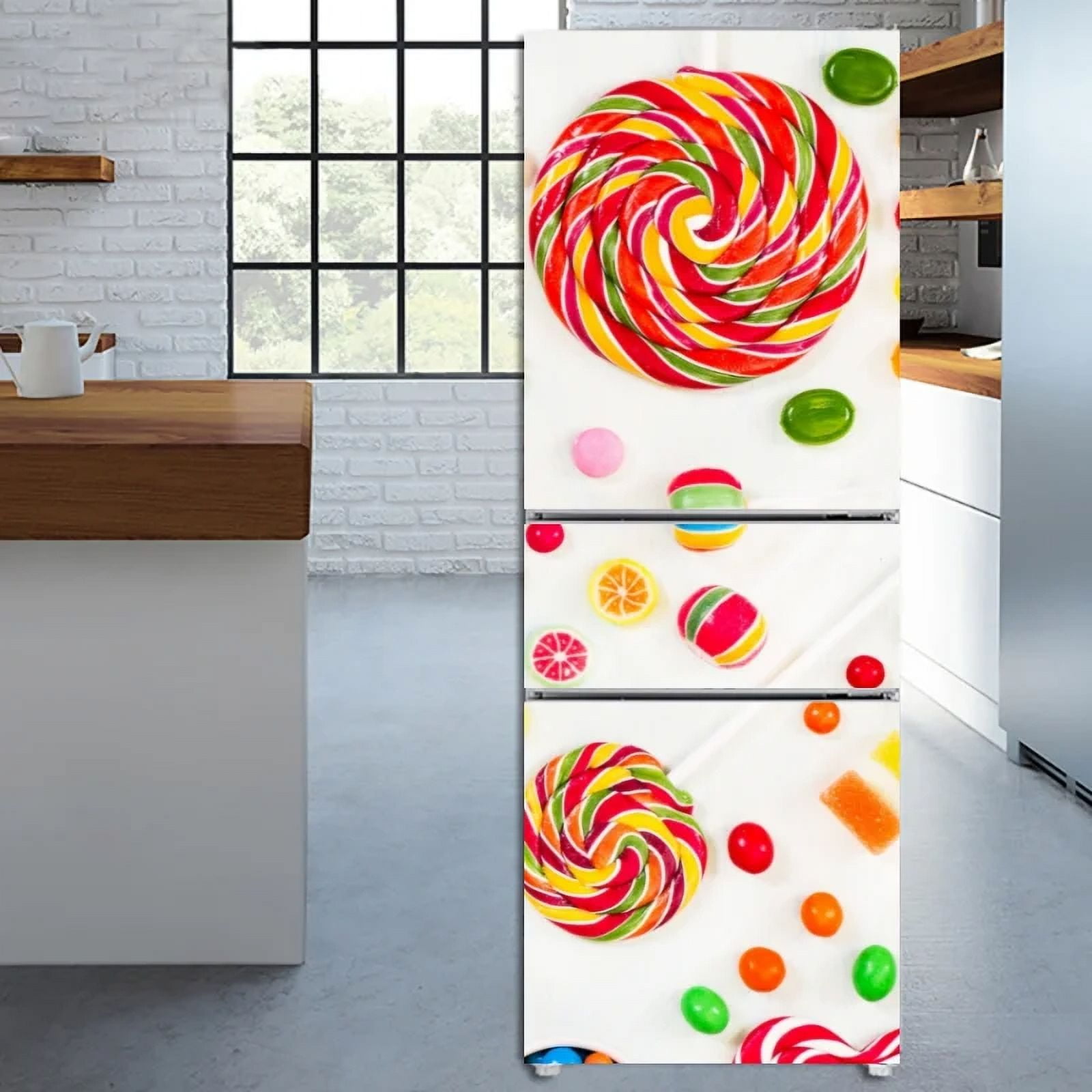 Color Candy Refrigerator Door Sticker Self Adhesive Sweet Sugar Fridge