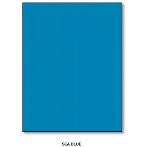 Color Card Stock 65lb. Cover Size 8 1/2" X 5 1/2" Sheets (Half Letter Size) 50 Sheets Per Pack (Sea Blue)