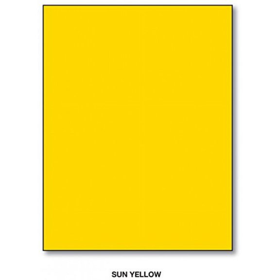 Color Card Stock 65lb. Cover Size 8 1/2" X 5 1/2" Sheets (Half Letter Size) 50 Sheets Per Pack (Sun Yellow)