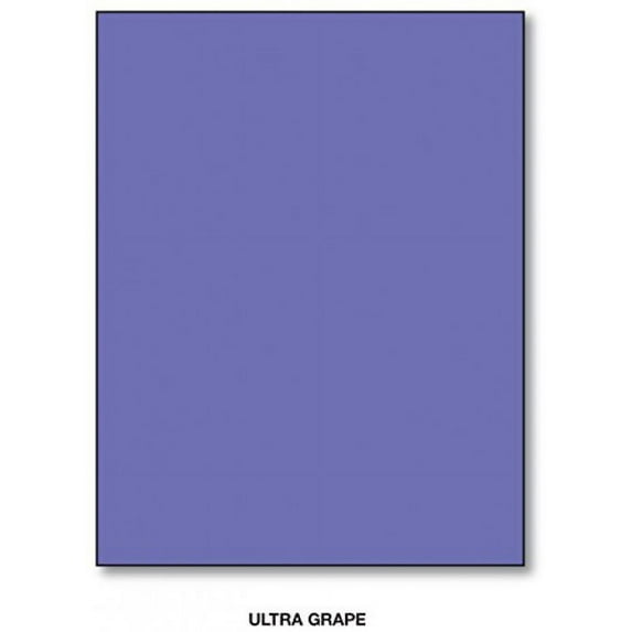Color Card Stock 65lb. Cover Size 8 1/2" X 5 1/2" Sheets (Half Letter Size) 50 Sheets Per Pack (Ultra Grape)