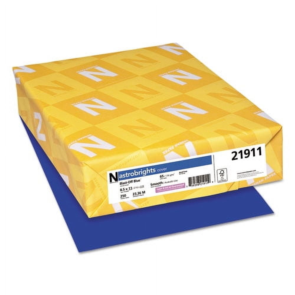 Color Cardstock, 65 Lb, 8.5 X 11, Blast-Off Blue, 250/pack | Bundle of 2 Packs