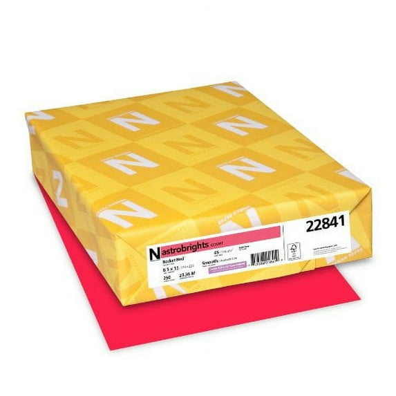 Color Cardstock, 65lb, 8 1/2 X 11, Rocket Red, 250 Sheets