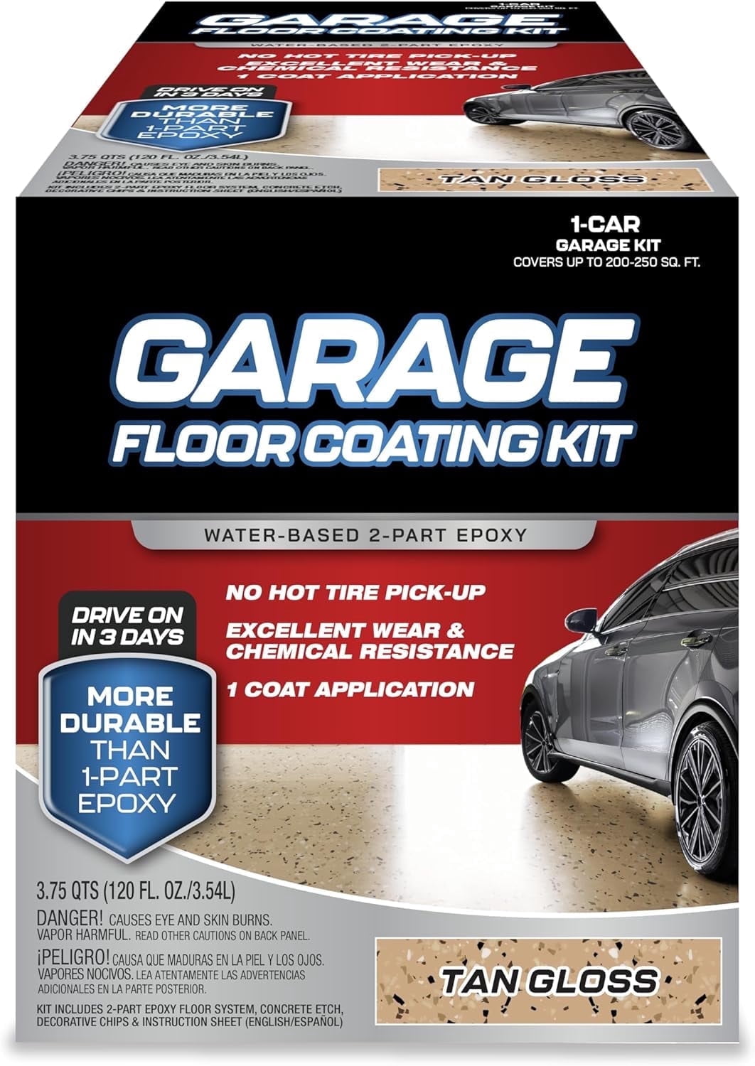 Color Care High-Gloss Garage Floor Epoxy Kit, 2-Part Epoxy Floor ...