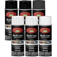 thumbnail image 1 of Color Care Multi-Surface Enamel Spray Paint and Rust Inhibitor, Flat/Gloss Black & White Mix, 12 oz, 6-Pack, 1 of 3