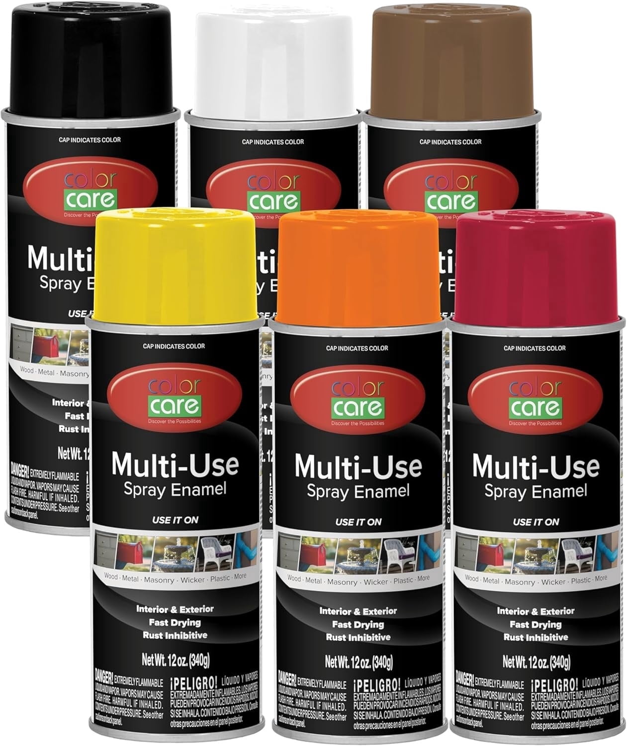 Rust Color Lab Mix Color Care Multi-Surface Enamel Spray Paint and Rust Inhibitor, Warm ...