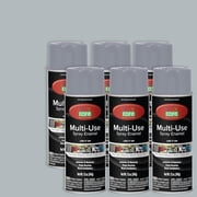 Color Care Multi-Surface Enamel Spray Paint and Rust Inhibitor, Light Gray, 12 fl oz, 6-Pack