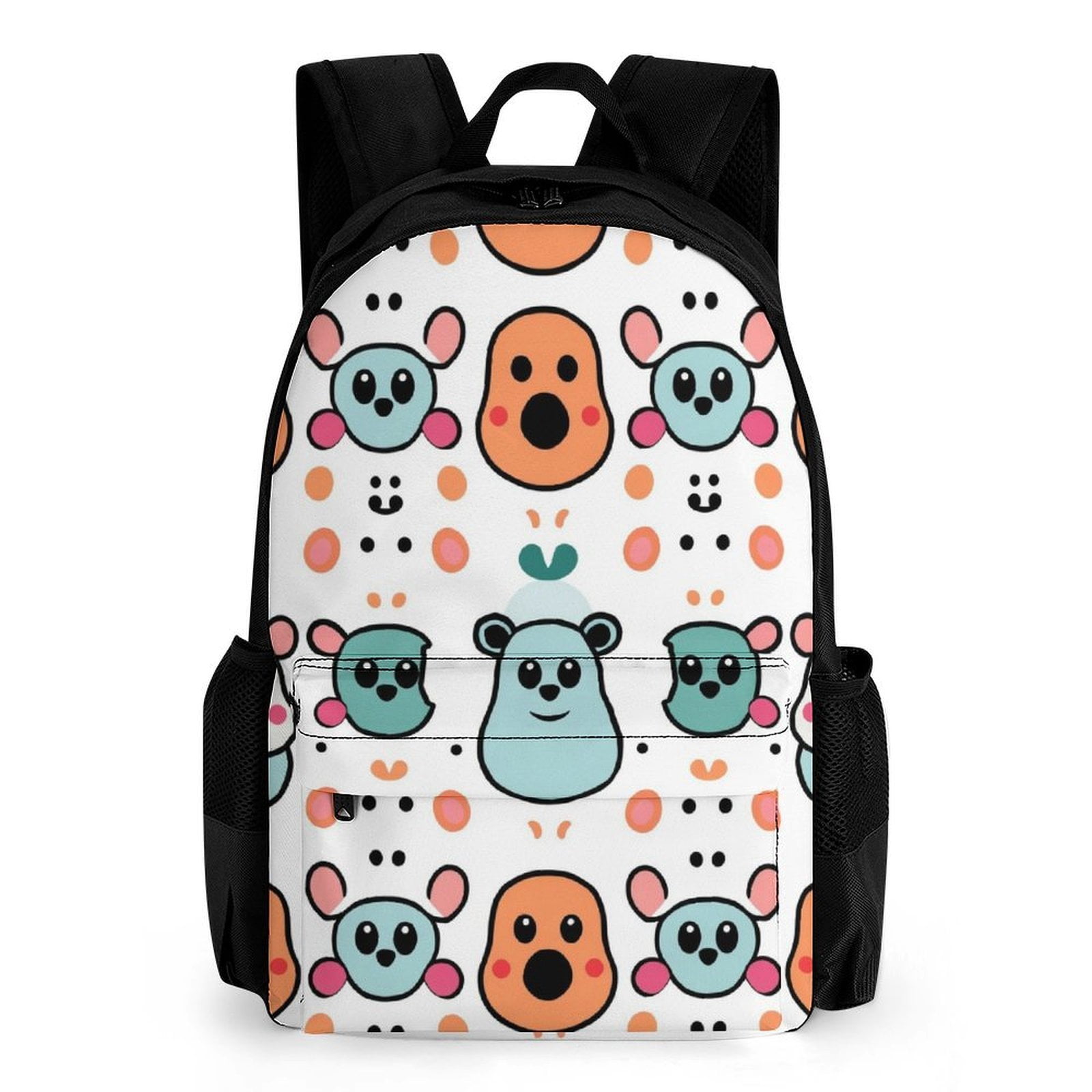 Color Cartoon Pattern Backpacks for Women Men Bookbags Large Capacity ...