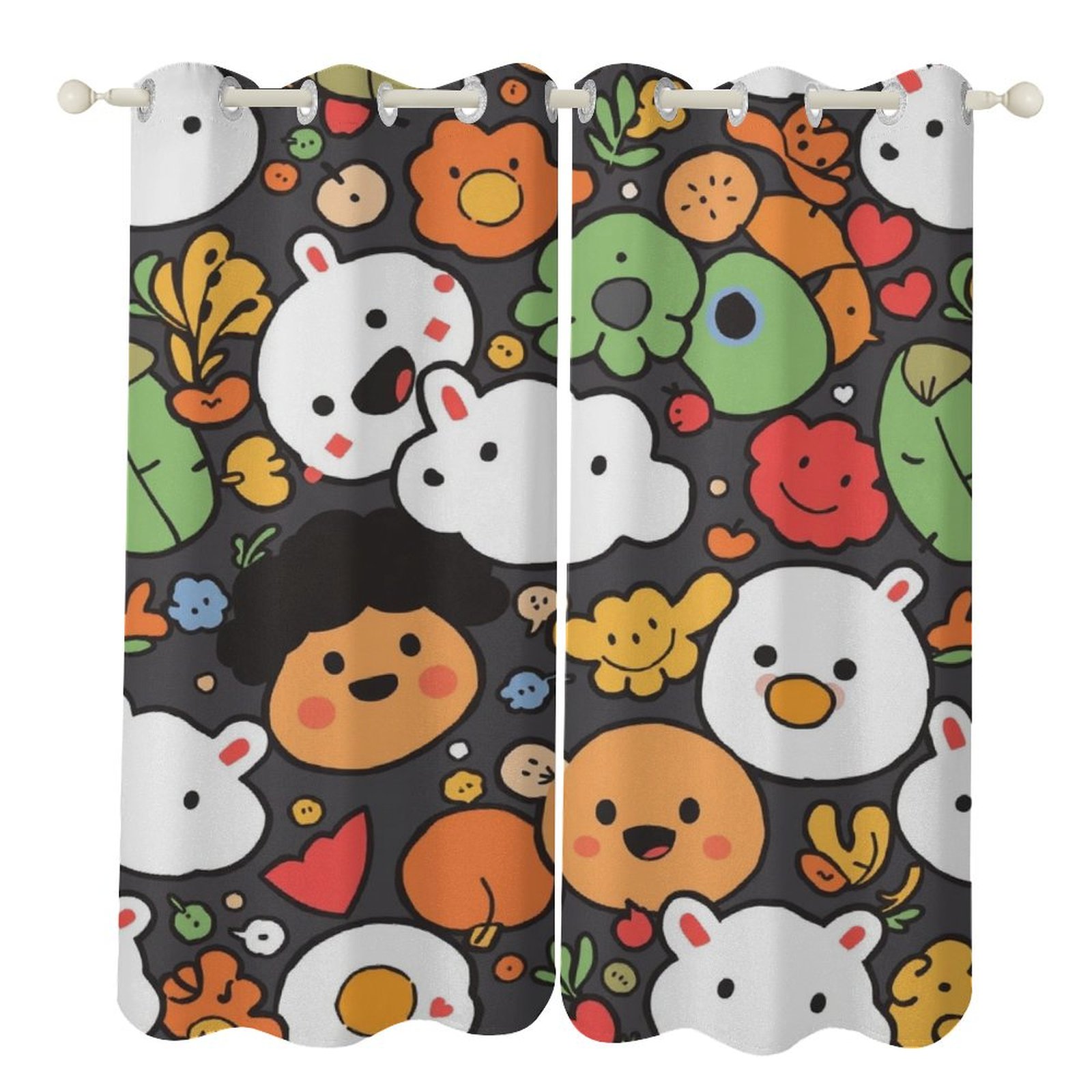 Polyester Graphics Cartoon Color Cartoon Pattern Curtain for Living Room Bedroom Set Design High ...