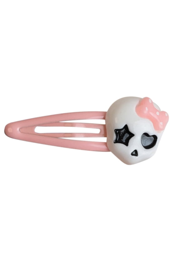 Color Cartoon Skull Hairpin for Woman Cute Hair Clip Aesthetics Cream Feeling Hair Accessories