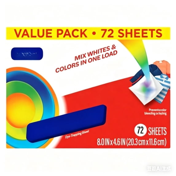 Color Catcher Sheets for Laundry, Maintains Clothes Original Colors, 72 Count