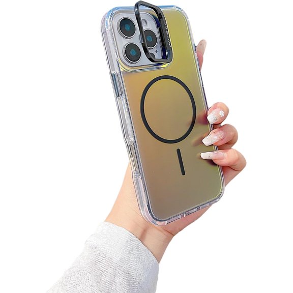 Color Change Camera Bracket Magnetic Phone Case for iPhone, Compatible with  (Black,iPhone 16)