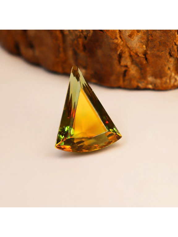Color Changing Alexandrite Gemstone Fancy Triangle Cut Loose Gemstone for Jewelry Making, Green Orange Alexandrite Stone for Ring Pendant