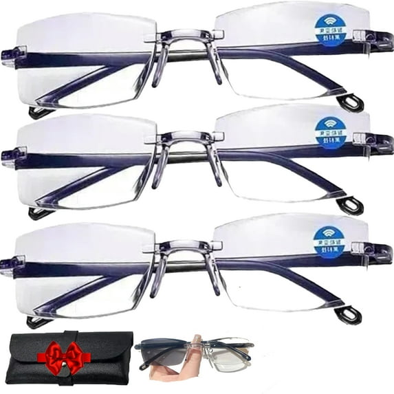 Color-Changing Anti-Blue Light Presbyopia Glasses for Men Seniors, Intelligent Zoom Anti Blue Light Presbyopia Glasses