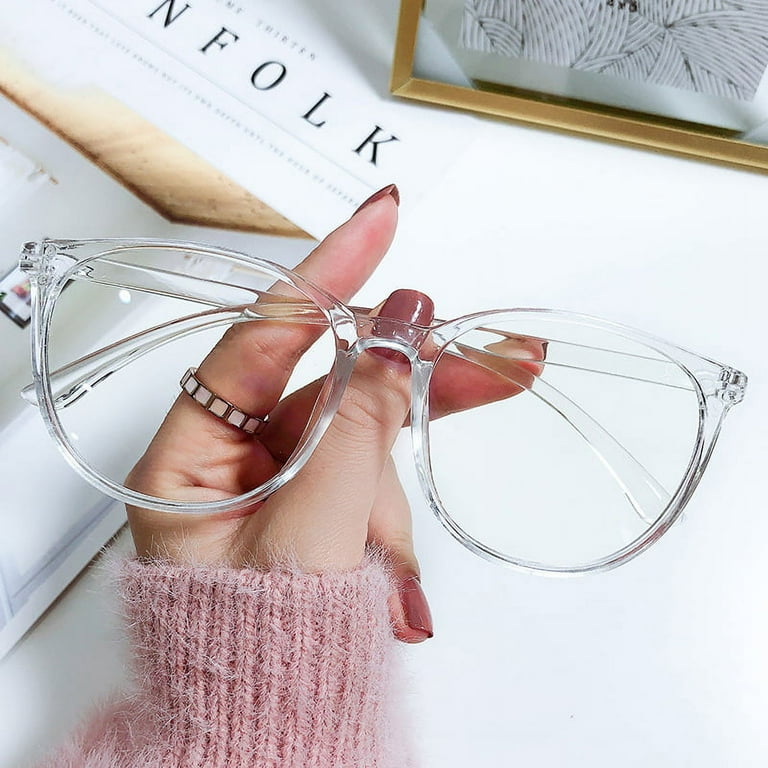 Color Changing Blue Light Glasses PC Retro Eyewear Fashion Full Frame Glasses for Women Men Anti Glare for Daily Use