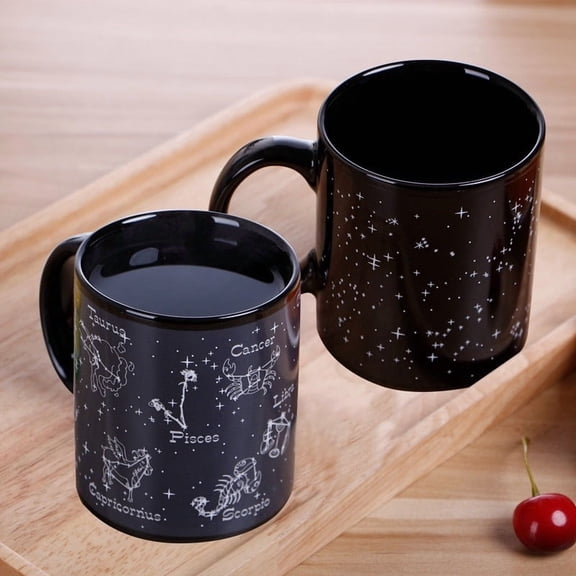 Color Changing Coffee Mug | Thermosensitive Ceramic Heat Sensitive Cup | 12oz Large Capacity | Dishwasher & Microwave | Fun Novelty Gift for Hot Drinks, Tea, Office, Home Use, Unique Surprise Effect