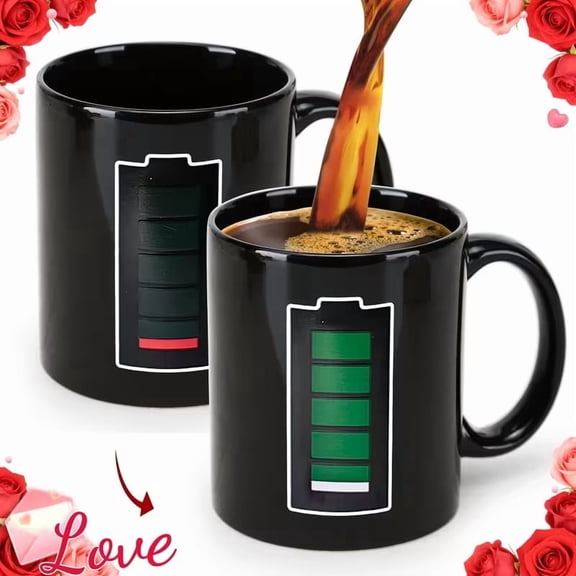 Color Changing Coffee Mug for Dad - Heat Reactive Ceramic Magic Cup