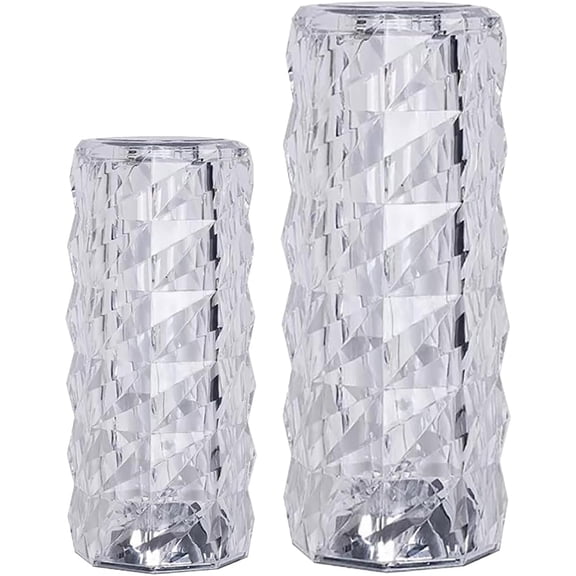 Color Changing Crystal Table Lamp - 16 Colors Touch Control, Cordless Rechargeable, Rose Diamond Decorative Night Light,Remote & Dimmable Ambient Lighting for Bedroom Desk Home Decor(2 PCS)DSF