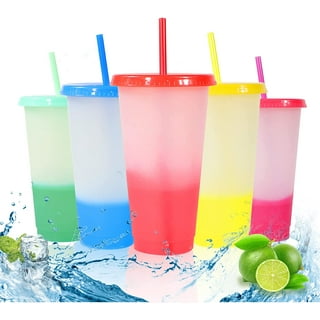 16 oz Clear Plastic Cups with Lids and STRAWS, Disposable Drinking Cups for  Cold Drinks, Iced Coffee…See more 16 oz Clear Plastic Cups with Lids and